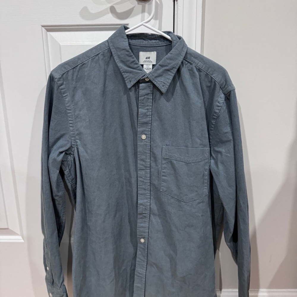H&M Blue Casual Button Down Shirt